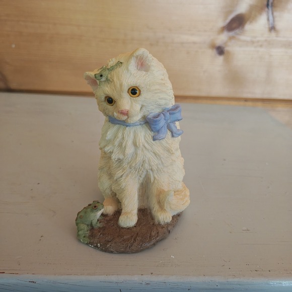 Stone Critters Other - Vintage 1999 Stone Critters Persian Cat & Toad Figurine 4" SC-1149